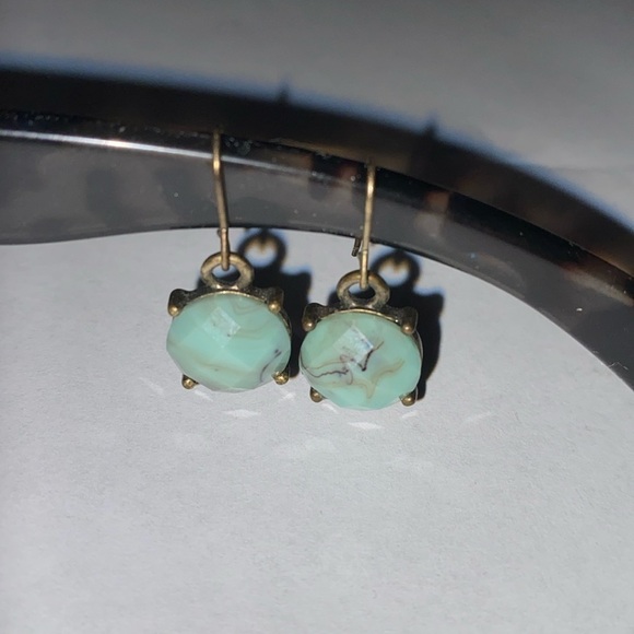 2 pairs! Boho wood and bead tassel earrings & blue green aquamarine earrings - Picture 2 of 6